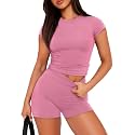 Sampeel Womens Two Piece Lounge Sets Casual Summer Outfits 2 Piece Short Matching Clothing Set