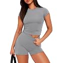 SAMPEEL Womens Two Piece Lounge Sets Casual Summer Outfits 2 Piece Short Matching Clothing Set