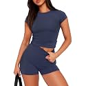 Sampeel Womens Two Piece Lounge Sets Casual Summer Outfits 2 Piece Short Matching Clothing Set