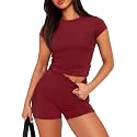 Sampeel Womens Two Piece Lounge Sets Casual Summer Outfits 2 Piece Short Matching Clothing Set