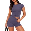 Sampeel Womens Two Piece Lounge Sets Casual Summer Outfits 2 Piece Short Matching Clothing Set