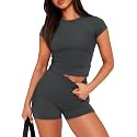 Sampeel Womens Two Piece Lounge Sets Casual Summer Outfits 2 Piece Short Matching Clothing Set