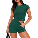 SAMPEEL Womens Two Piece Lounge Sets Casual Summer Outfits 2 Piece Short Matching Clothing Set