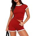 Sampeel Womens Two Piece Lounge Sets Casual Summer Outfits 2 Piece Short Matching Clothing Set
