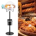 Sample Stand Black Metal Demo Stand, Food Sample Display Stands, Food Tasting Stand with Toothpick Box and Rubbish Bin for Supermarkets, Bakeries and Other Food Shops