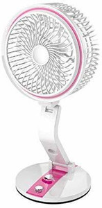 sampri portable desk and table fanheight adjustable folding pedestal stand floor fan with 1 year warranty table fan pink  white  pack of 1