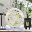 Sampri Portable Desk and Table Fan,Height Adjustable Folding Pedestal Stand Floor Fan with 1 Year Warranty Table Fan (Yellow & White | Pack of 1)