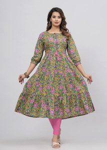 Samragyi Women Floral Print Printed Anarkali Kurta