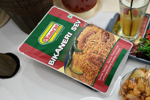 samrat bikaneri sev crazy slims tangy  crispy taste namkeenghar jaisi hi namkeen bhujia sev 1 kg