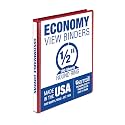 Samsill 0.5 Inch 3 Ring Binder, Made in USA, Economy Round Ring, Clear View Cover, 100 Sheet Capacity - for School, Home, Office - Ruby Red