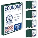 Samsill 0.5 Inch 3 Ring Binder, Economy Round Ring, Clear View Cover, 100 Sheet Capacity - for School, Home, Office - Green