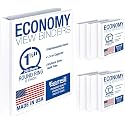 Samsill 1.5 Inch 3 Ring Binders, Economy Round Ring, Clear View Cover, 325 Sheet Capacity - for School, Home, Office - White, 6 Pack