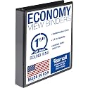 Samsill 1.5 Inch 3 Ring Binder, Economy Round Ring, Clear View Cover, 325 Sheet Capacity - for School, Home, Office - Black
