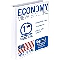 Samsill 1.5 Inch 3 Ring Binder, Economy Round Ring, Clear View Cover, 325 Sheet Capacity - for School, Home, Office - White