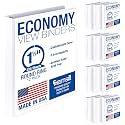 Samsill 1.5 Inch 3 Ring Binders, Economy Round Ring, Clear View Cover, 325 Sheet Capacity - for School, Home, Office - White, 12 Pack