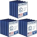 Samsill 1.5 Inch 3 Ring Binders, Economy Round Ring, Clear View Cover, 325 Sheet Capacity - for School, Home, Office - Blue (Pack of 12)