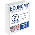 Samsill 2 Inch 3 Ring Binder, Economy Round Ring, Clear View Cover, 425 Sheet Capacity - for School, Home, Office - Pearl White