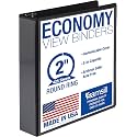 Samsill 2 Inch 3 Ring Binder, Economy Round Ring, Clear View Cover, 425 Sheet Capacity - for School, Home, Office - Charcoal Black