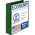 Samsill 2 Inch 3 Ring Binder, Economy Round Ring, Clear View Cover, 425 Sheet Capacity - for School, Home, Office - Green
