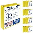 Samsill 2 Inch 3 Ring Binders, Economy Round Ring, Clear View Cover, 425 Sheet Capacity - for School, Home, Office - Yellow, 12 Pack