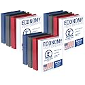 Samsill 2 Inch 3 Ring Binders, Economy Round Ring, Clear View Cover, 425 Sheet Capacity - for School, Home, Office - Assorted, (Pack of 12)