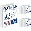 Samsill 2 Inch 3 Ring Binders, Economy Round Ring, Clear View Cover, 425 Sheet Capacity - for School, Home, Office - White, 6 Pack