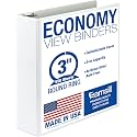Samsill 3 Inch 3 Ring Binder, Economy Round Ring, Clear View Cover, 550 Sheet Capacity - for School, Home, Office - White