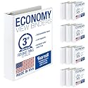 Samsill 3 Inch 3 Ring Binders, Economy Round Ring, Clear View Cover, 550 Sheet Capacity - for School, Home, Office - White, 12 Pack