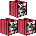 Samsill Durable 1.5 inch 3 Ring Binder, D Ring Binder, 100% Recycled Chipboard, Red, (Pack of 12)
