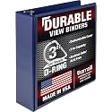 Samsill Durable Binder, D Ring Binder, Customizable Clear View Cover, Dark Blue, Holds 625 Pages, 3 Inch (Pack of 12)