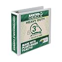 Samsill Earth’s Choice Biobased Heavy-Duty 3 Ring View Binder, 3 Inch Locking One Touch D-Ring, USDA Certified Biobased, Eco-Friendly, Customizable Clear View Cover, White