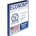 Samsill Economy 0.5 Inch 3 Ring Binder, Round Ring Binder, Customizable Clear View Cover, Blue