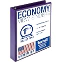 Samsill Economy 1.5 Inch 3 Ring Binder, Round Ring Binder, Non-Stick Customizable Cover, Purple (‎18508)