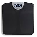 SAMSO Digital Bathroom Scale Weight Machine for Body Weight I Strong ABS Build Body With Step-On Technology | Lightweight &amp; Bright White LCD Display for Easy Readability (Black-Power)