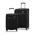 Samsonite Ascella 3.0 Softside Expandable Luggage with Spinners, Black, 2PC SET (Carry-on/Medium)