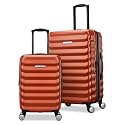 Samsonite Hard-Sided 20 &amp; 24 Inch 2-Piece Lightweight Checked Large Expandable Element Suitcase Set: Durable, 360° Spinner Wheels, Adjustable Telescopic Handle, TSA-Approved Lock - Copper Orange