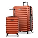 Samsonite Hard-Sided 20 &amp; 28 Inch 2-Piece Lightweight Checked Large Expandable Element Suitcase Set: Durable, 360° Spinner Wheels, Adjustable Telescopic Handle, TSA-Approved Lock - Copper Orange