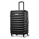 Samsonite Hard-Sided 24-Inch Lightweight Checked Medium Expandable Element Suitcase: Durable, 360° Spinner Wheels, Adjustable Telescopic Handle, TSA-Approved Lock - Alpine Black
