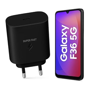 25w usb-c super-fast charger adapter compatible with samsung galaxy f36 m36 f05 m15 m14 a15 a14 f15 f14 m13 f13 m04 a05 m35 m06  25watt type-c pd fast charging adaptor - black