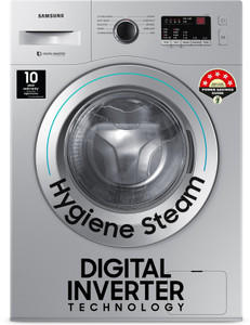 samsung 7 kg 5 star hygiene steam with inbuilt heater led display diamond drum digital inverter fully automatic front load silver ww70r20glsstl