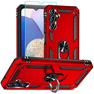 for samsung a14 5g case galaxy a14 5g phone case with hd screen protector military grade 16ft drop tested ring shockproof protective phone case for samsung galaxy a14 5gred