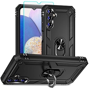 for samsung a14 5g case galaxy a14 5g phone case with hd screen protector military grade 16ft drop tested ring shockproof protective phone case for samsung galaxy a14 5gblack