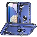 Samsung A14 5G Case with HD Screen Protector: Military Grade 16ft Drop Tested, Shockproof &amp; Slim-Fit, Blue