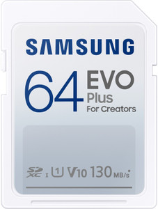 samsung mb-sc64kapc evo plus 64 gb sdhc class 10 130 mbs  memory card compatible with camera computer