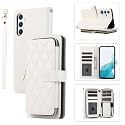 for Samsung Galaxy S23 FE Case Wallet, 6-Card Holder, White