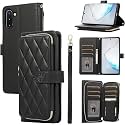 for Samsung Galaxy S24 Case Wallet, 6-Card Holder, Black