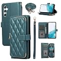 for Samsung Galaxy S24 Plus Case Wallet, 6-Card Holder, Dark Green