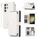 for Samsung Galaxy S24 Ultra Case Wallet, 6-Card Holder, White