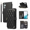 for Samsung Galaxy S25 Case Wallet, 6-Card Holder, Black