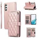 for Samsung Galaxy S25 Plus Case Wallet, 6-Card Holder, Rose Gold
